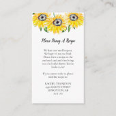 レシピリクエストヒマワリブライダルシャワーフローラ エンクロージャーカード (正面)