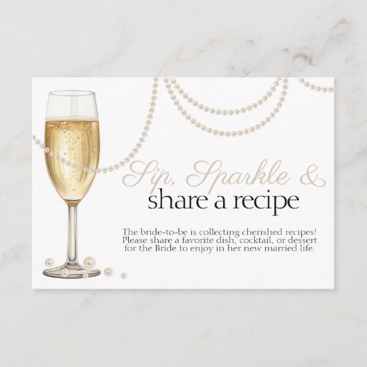 レシピリクエストピアスプロセッコブライダルシャワー エンクロージャーカード (正面)