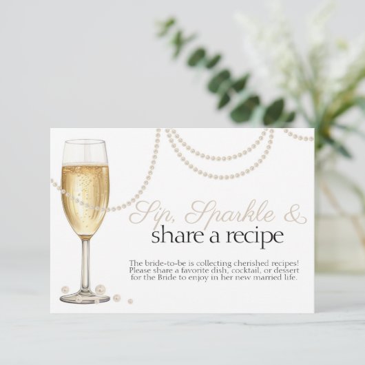 レシピリクエストピアスプロセッコブライダルシャワー エンクロージャーカード (スタンド正面)