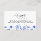 レシピリクエスト何か青いフローラブライダルシャワー エンクロージャーカード (正面)