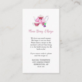 レシピリクエスト愛は醸造ブライダルシャワー茶 エンクロージャーカード