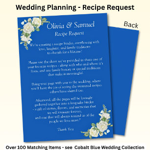 レシピリクエスト – Cobalt Blue & White 結婚 Roses エンクロージャーカード