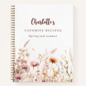 レシピワイルドフラワーピンクのベージュの名前 ノートブック (正面)