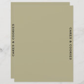 レシピ分割器 |ケーキとクッキー |セージシンプルグリーン (正面/裏面)