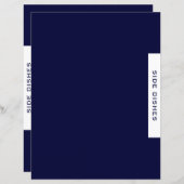 レシピ分割器 |サイドディッシュ |ネイビシンプルー&ホワイト (正面/裏面)