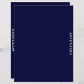 レシピ分割器 |ネイビー&ホワイト |前菜 (正面/裏面)