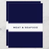 レシピ分割器 |ネイビー&ホワイト |肉と魚介類 (正面/裏面)