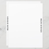 レシピ分割器 |メインディッシュ |白シンプル色 (正面/裏面)