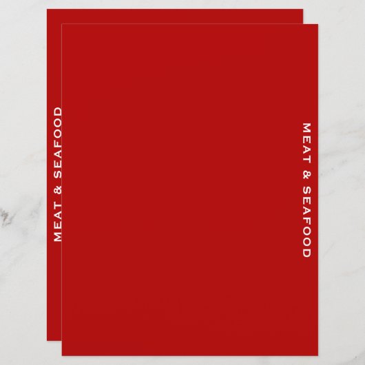 レシピ分割器 |肉と魚介類 |赤シンプル色 (正面/裏面)