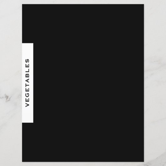 レシピ分割器 |野菜 |黒と白 (裏面)