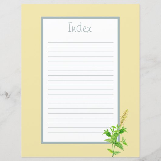 レシピ分周器ページ – イエローハーブバインダー挿入 (裏面)