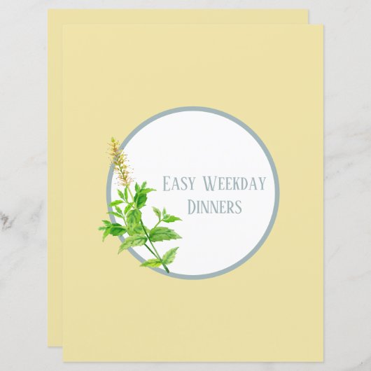 レシピ分周器ページ – イエローハーブバインダー挿入 (正面/裏面)