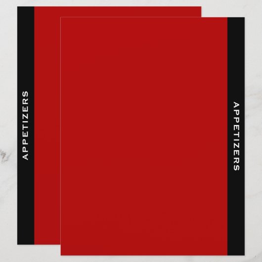 レシピ区分 |前菜 |赤と白 (正面/裏面)