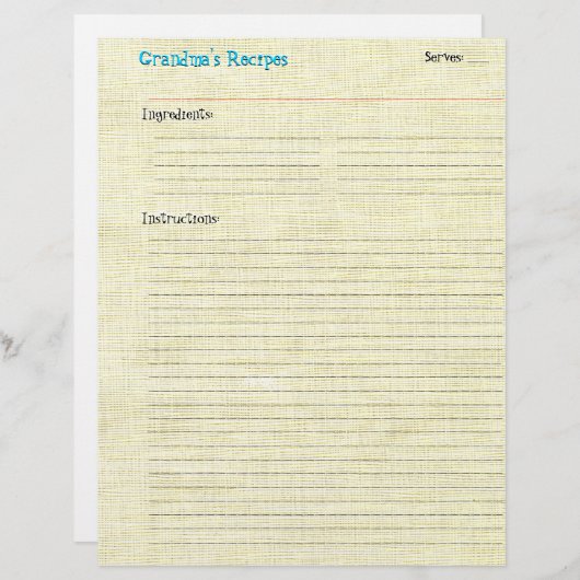 レシピ型枠- Life's a Picnic (正面/裏面)