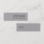 レシピ帳 |グレーレシピミニブックマークカード スキニー名刺 (正面/裏面)