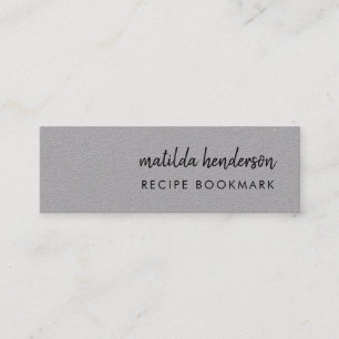 レシピ帳 グレーレシピミニブックマークカード スキニー名刺