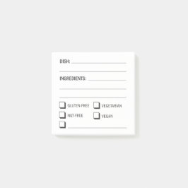 レシピ成分と食物アレルギーチェックリスト ポストイット