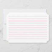 レシピ手引きピンクブライダルシャワー用メモリカード ノートカード (裏面)