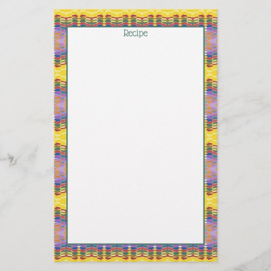 レシピ文房具ティール(緑がかった色) 便箋 (正面)