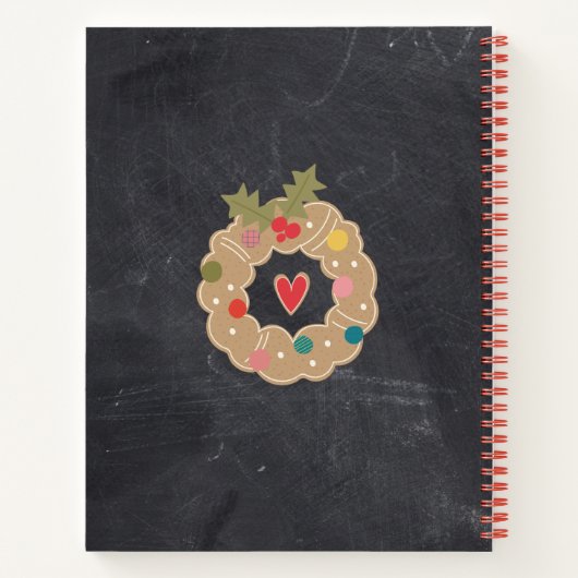 レシピ料理本かわいいジンジャーブレッド素朴シャルボード ノートブック (裏面)