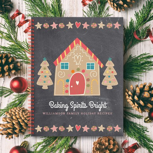 レシピ料理本かわいいジンジャーブレッド素朴シャルボード ノートブック