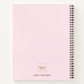 レシピ料理本バラ金ゴールドグリッターモノグラム ノートブック (裏面)