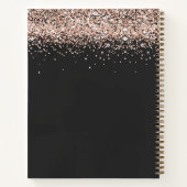 レシピ料理本バラ金ゴールドグリッター台所用品 ノートブック (裏面)