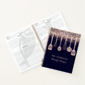 レシピ料理本バラ金ゴールドグリッター台所用品 ノートブック (内部)