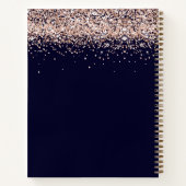 レシピ料理本バラ金ゴールドグリッター台所用品 ノートブック (裏面)