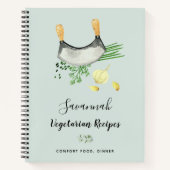 レシピ料理食べ物の野菜のセージ緑 ノートブック (正面)
