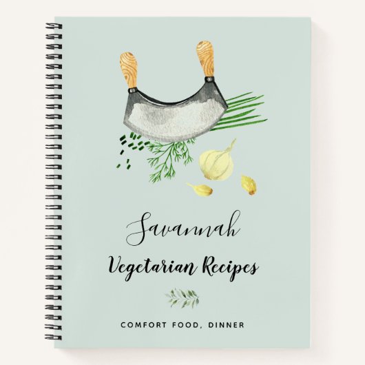 レシピ料理食べ物の野菜のセージ緑 ノートブック (正面)