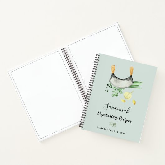 レシピ料理食べ物の野菜のセージ緑 ノートブック (内部)