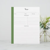 レシピ書式の線の付いたページ |トロピカル (スタンド正面)