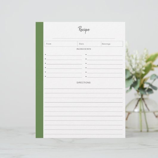 レシピ書式の線の付いたページ |トロピカル (スタンド正面)