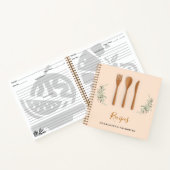 レシピ木製キッチン器具の緑の料理本 ノートブック (内部)