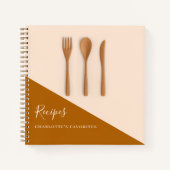 レシピ木製台所用具料理本 ノートブック (正面)