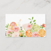 レシピ柑橘類の花のブライダルシャワー要求 名刺 (裏面)