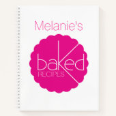 レシピ焼いた調理師ピンク白いホタテ鍋 ノートブック (正面)