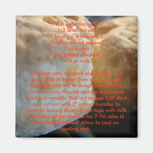 レシピ磁石 – チーズスコーン マグネット (正面)