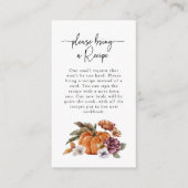 レシピ秋ブライダルシャワーカード エンクロージャーカード (正面)