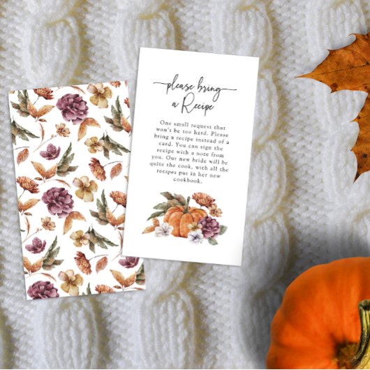 レシピ秋ブライダルシャワーカード エンクロージャーカード