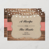 レシピ結婚のブライダルパーティカード赤チェック ポストカード (正面/裏面)