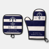 レシピ航海のKeepsakeテンプレート追加Photo Navy O 鍋つかみ&鍋敷きセット (正面)