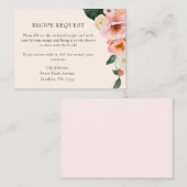 レシピ要求エレガント赤面ピンクフローラ エンクロージャーカード (正面/裏面)