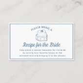 レシピ要求カードブライダルシャワーダスティブルー エンクロージャーカード (正面)
