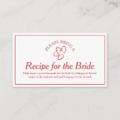 レシピ要求カードAmoreブライダルシャワー エンクロージャーカード (正面)