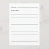 レシピ要求ブライダルシャワー可愛カスタムい エンクロージャーカード (裏面)