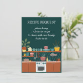レシピ要求ブライダルシャワー可愛カスタムい エンクロージャーカード (スタンド正面)