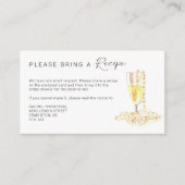 レシピ要求真珠とプロセッコブライダルシャワー エンクロージャーカード (正面)