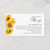 レシピ要求 | ひまわり秋ブライダルシャワー エンクロージャーカード (正面)